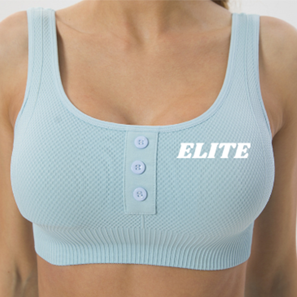 Lux Sports Bra - Buttons Blue