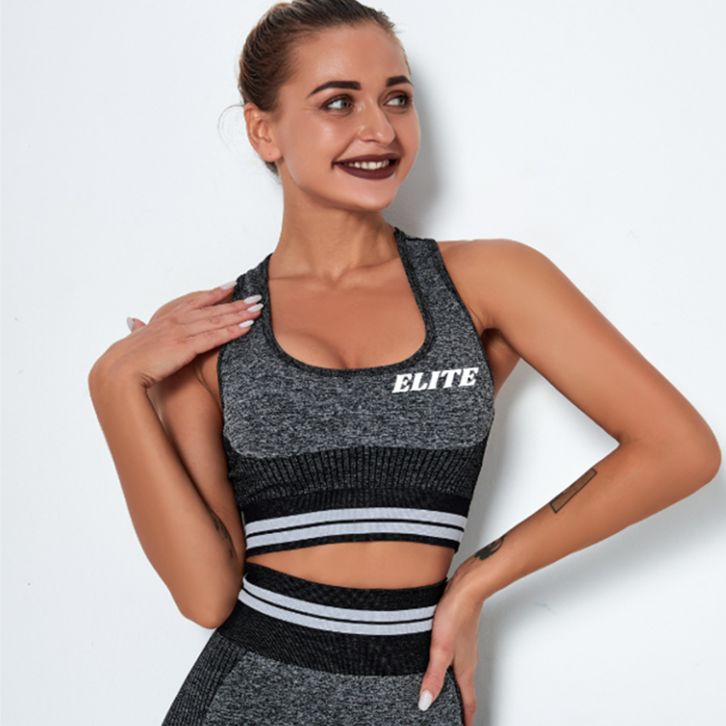 Crop Bra, Jumper & Tights Co-Ord Grey