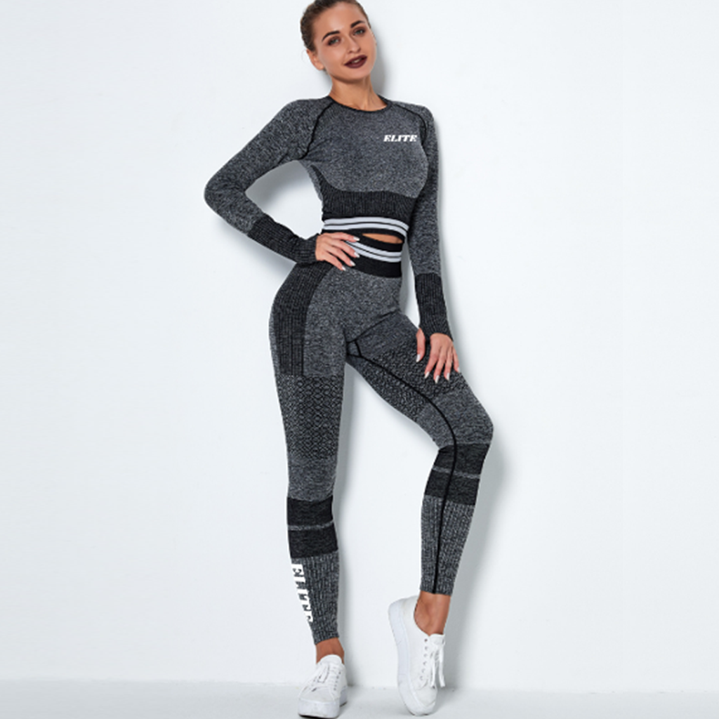 Crop Bra, Jumper & Tights Co-Ord Grey